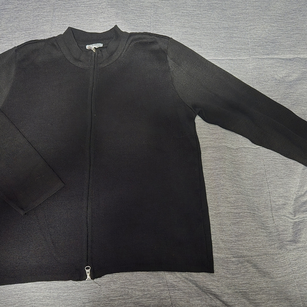 Black Zip-Up Cardigan